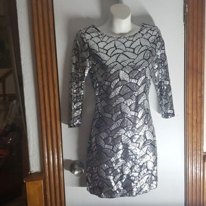 Sequin 3/4 sleeve dress